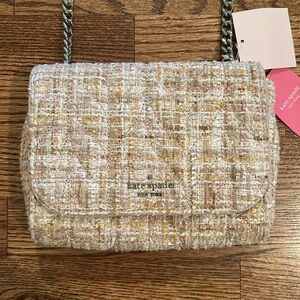 NWT Kate Spade Briar Lane Quilted Tweed Mini Emelyn- Neutral Multi